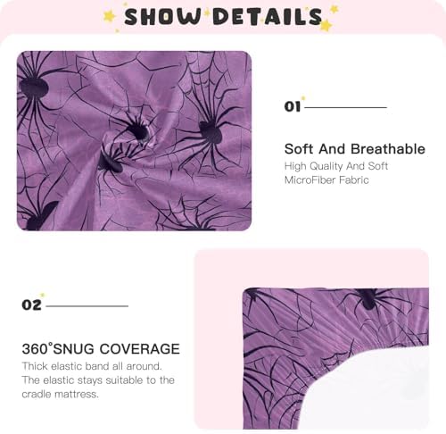 Gbjiemia Purple Crib Sheets for Boys Girls Soft and Breathable