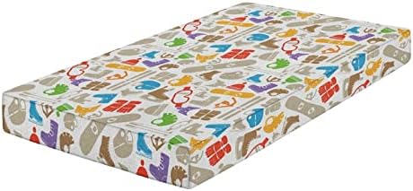 XISUNYA Decorative Crib Sheet Set 28x52 Skates Gloves Winter Print
