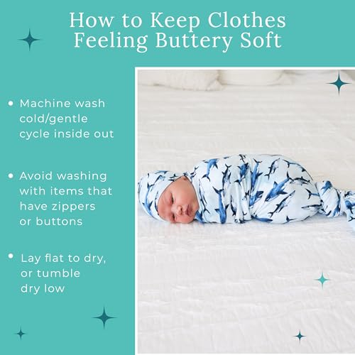Posh Peanut Swaddle Blanket Beanie - Sharks Pattern