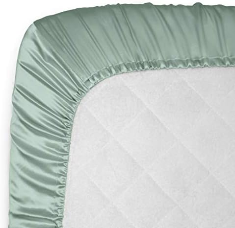 Mulberry Park Fitted Silk Crib Sheet - 28 x 52 Goodnight Green