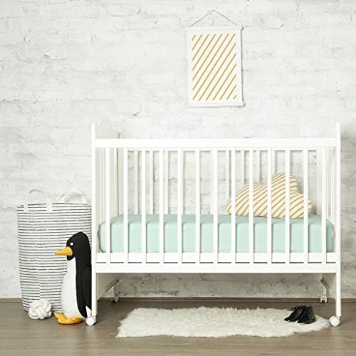 Mulberry Park Fitted Silk Crib Sheet - 28 x 52 Goodnight Green
