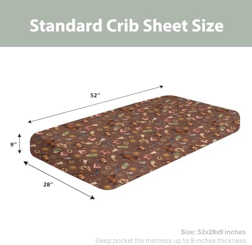 Western Cowboy Baby Crib Sheets 52x28 Inch