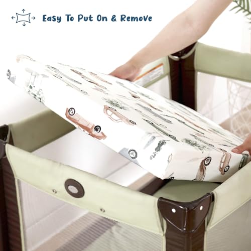 GRSSDER Pack n Play Sheets 2 Pack 38x24x6 Universal Fit