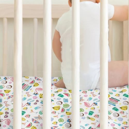 Flamingo Tropical Baby Crib Sheets 2 Pack 52x28