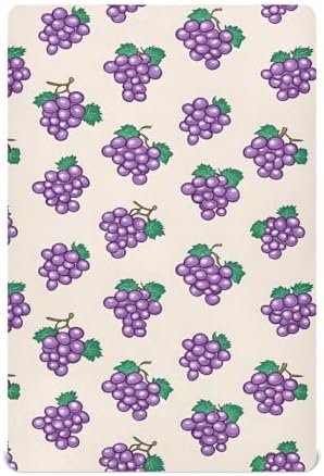 MNSRUU Crib Sheets for Boys Girls Grapes Pattern Fitted Playard Bedding