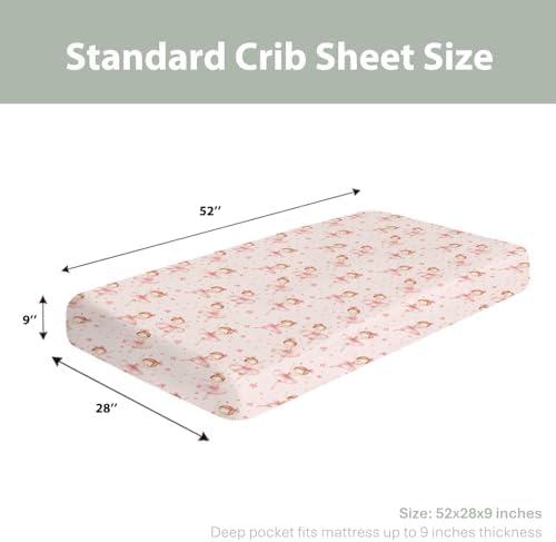 Watercolor Girl Ballet Baby Crib Sheets 52x28 Inch