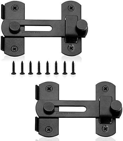 Kindoodos Barn Door Latch Lock Black Stainless Steel 1