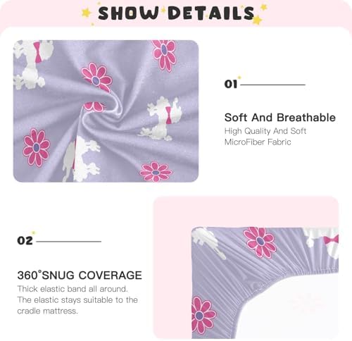 Gbjiemia Crib Sheets Poodle Pattern for Boys Girls
