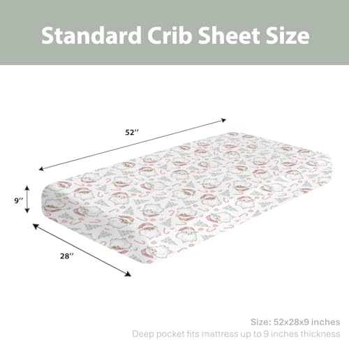 Christmas Santa Crib Sheet 52x28 for Baby Boy Girl