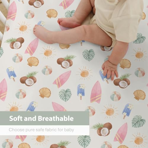 Soft Snug Fitted Crib Sheets for Boy Girl 52x28 Inches