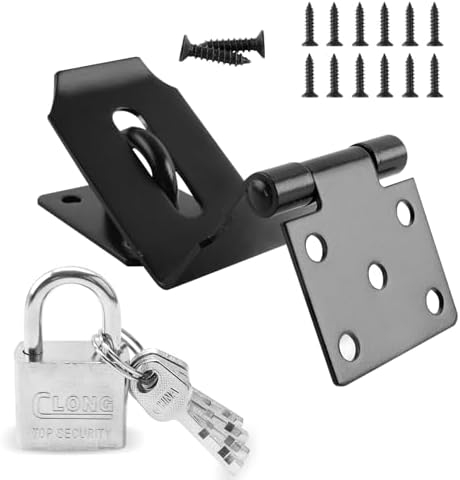 4 Inch Stainless Steel Door Latch Padlock Hasp Set with Keys