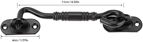 DEIHGE Hook and Eye Gate Bolt with Black Coating 201 Stainless Steel