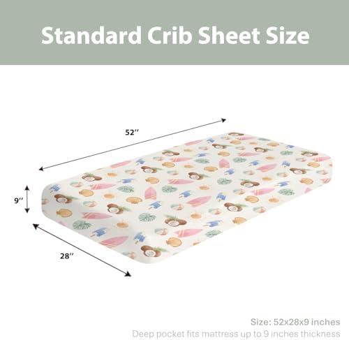 Soft Snug Fitted Crib Sheets for Boy Girl 52x28 Inches