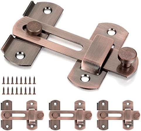 INIRET 4 Pack Barn Door Latches Red Bronze Stainless Steel