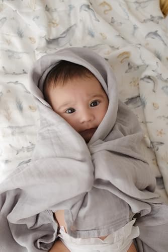 Papaya Kids Muslin Swaddle Blanket 2-Pack - Bamboo Viscose Cotton Soft and Breathable