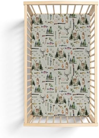 ZoUbqchY Baby Crib Sheets with Deer Paws Pattern