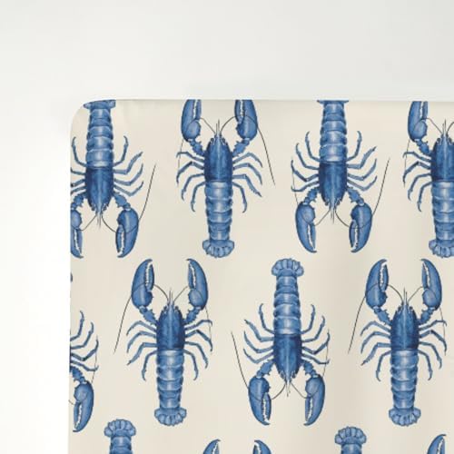 Blue Lobster Baby Crib Sheets 52x28 Nautical Design