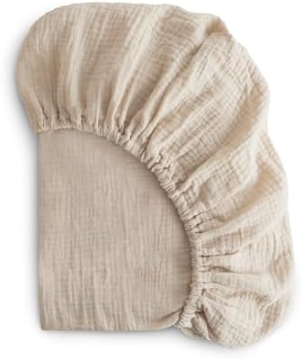 Mushie Extra Soft Muslin Mini Crib Sheet Fog