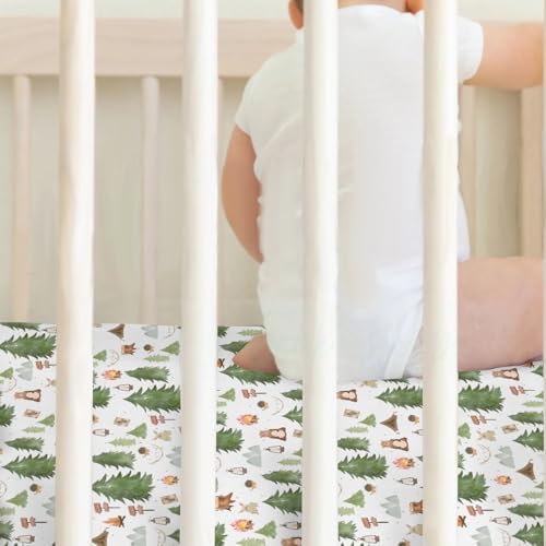 Camping Animals Crib Sheets 2 Pack Bear Bunny Hedgehog 1