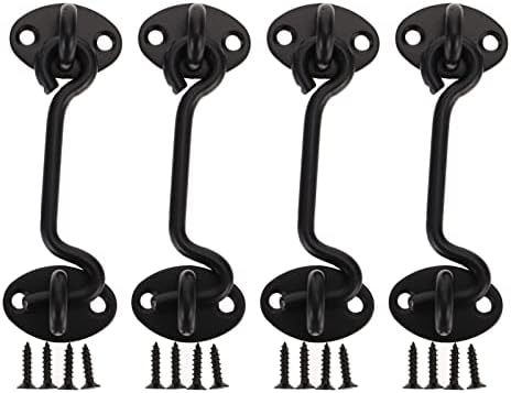 4 Sets Stainless Steel Gate Latch Safety Stopper with Mounting Screws