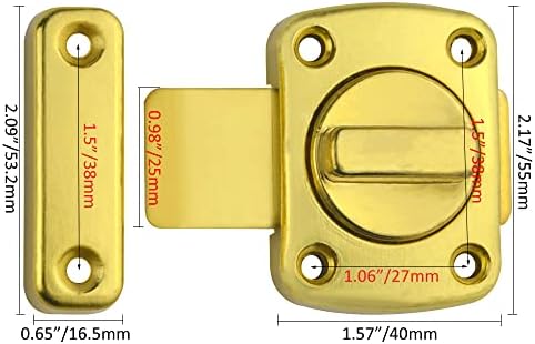 2Pack Rotate Bolt Door Catch Security Lock