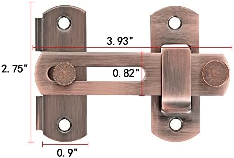 INIRET 4 Pack Barn Door Latches Red Bronze Stainless Steel
