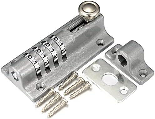 VRESOURCING Combination Door Slide Latch Lock with 4 Digit Pin Code