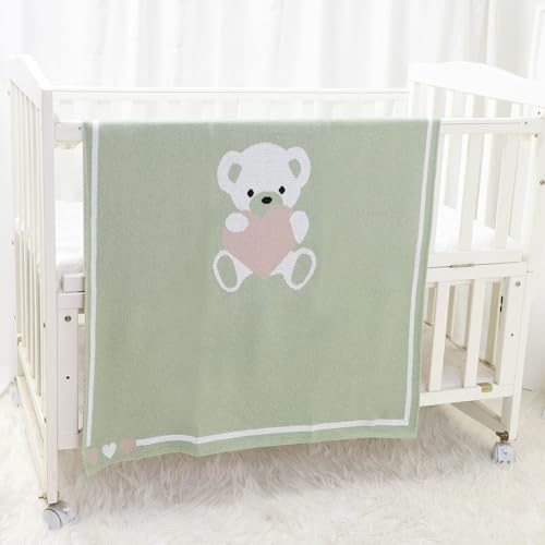 LAWKUL Babby Blanket Soft Swaddle 40x30in Light Green