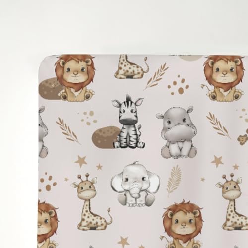 African Safari Animals Crib Sheets for Boy Girl 52x28
