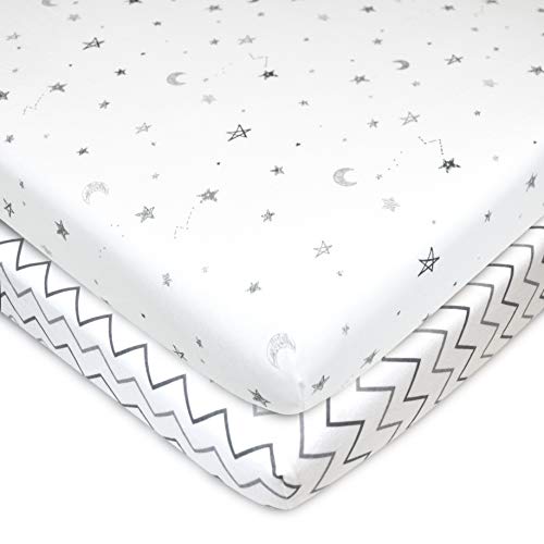 TL Care 2 Pack Natural Cotton Fitted Crib Sheets 38x24