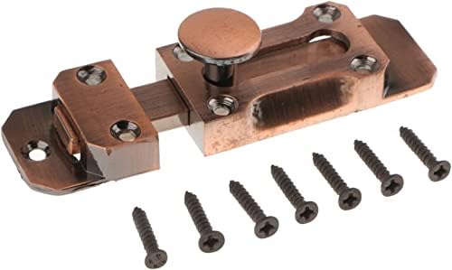 SHAUNI Brass Gate Slide Latch Lock Red Copper 5in