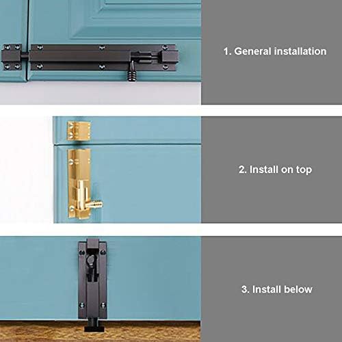 VOIV Black Solid Slide Bolt Latch 2 Pcs