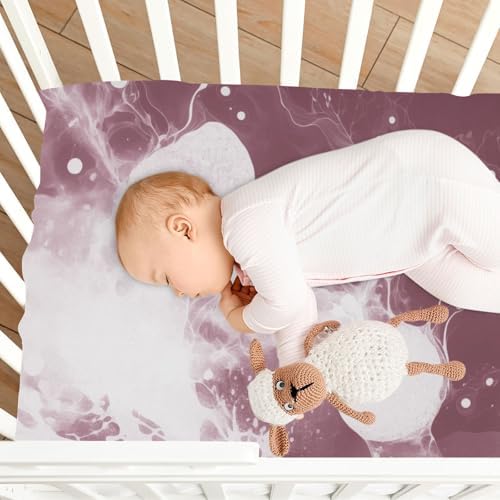 FASHONFASCIN Crib Sheets Soft Fitted Bassinet Sheets with Ink Design