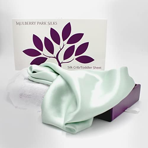 Mulberry Park Fitted Silk Crib Sheet - 28 x 52 Goodnight Green