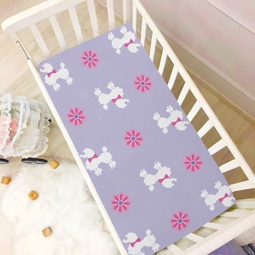 Gbjiemia Crib Sheets Poodle Pattern for Boys Girls