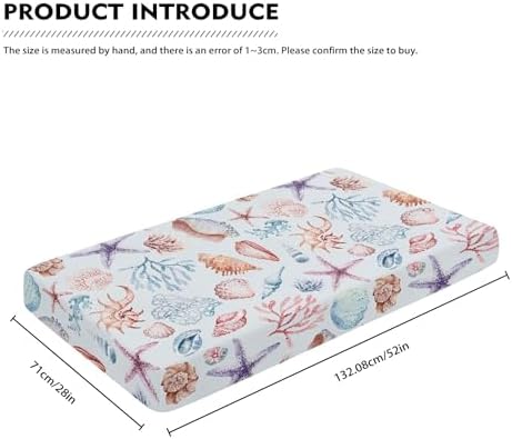 Watercolor Seashells Fitted Crib Sheet 28x52