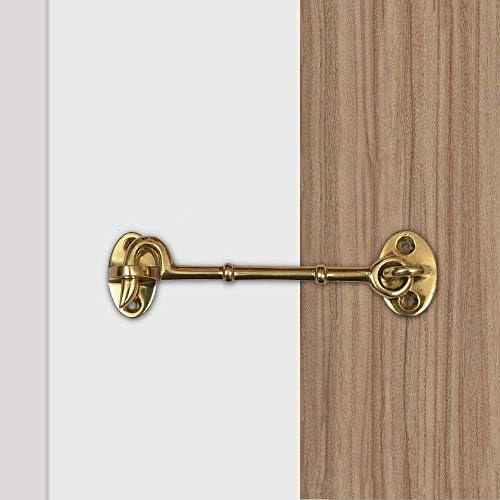 A29 Set of 2 Iron Cabin Hooks with Latch 4 34 Inches Long