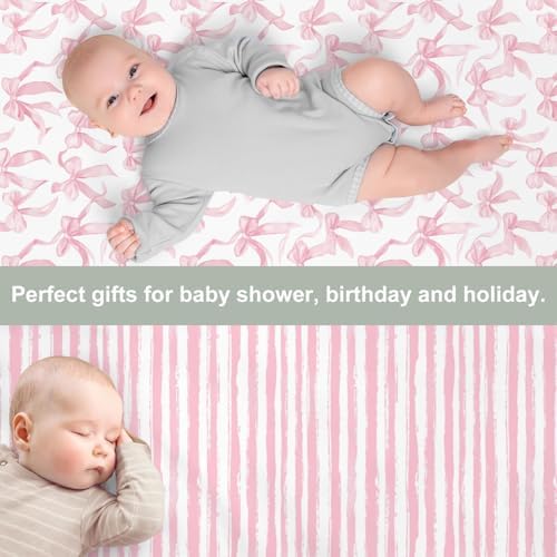 Pink Valentines Bows Crib Sheets 2 Pack