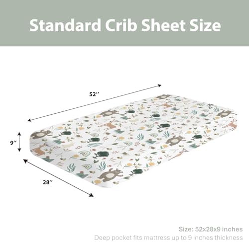 Boho Animal Baby Crib Sheets 52x28 Inch Snug Fit