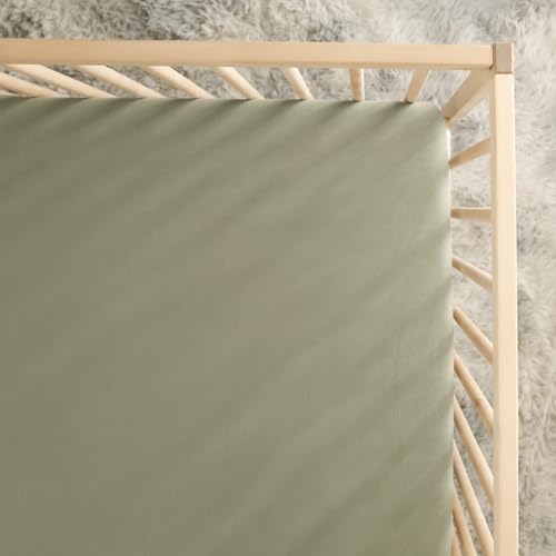 GRSSDER Jersey Crib Sheets Set 2 Pack Pale SageSage Ultra Soft Stretchy