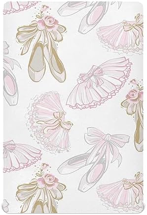 Baby Crib Sheet Ballet Shoes 52x28in Soft Breathable Fitted Cover