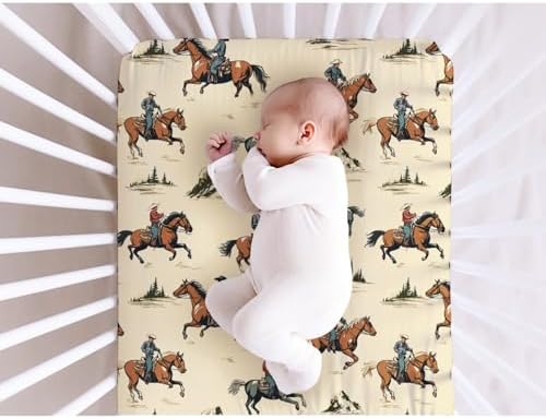 Pynnlts Western Cowboy Crib Sheet 52x28in