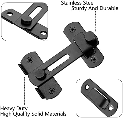 Kindoodos Barn Door Latch Lock Black Stainless Steel 1