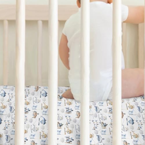 Watercolor Airplanes Helicopters Baby Crib Sheets 2 Pack