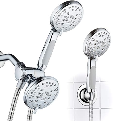 AquaSpa 48-Mode Handheld Shower Head with Dual Brackets and Anti-Slip Grip