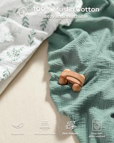 JELLYMONI Soft Muslin Crib Sheets 2 Pack