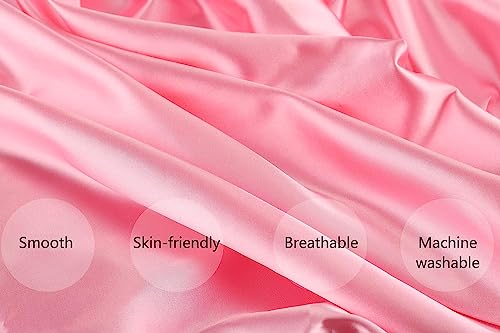 Tcmyyund Satin Crib Sheet Set 2 Pack Ultra Soft Silk Grey Pink