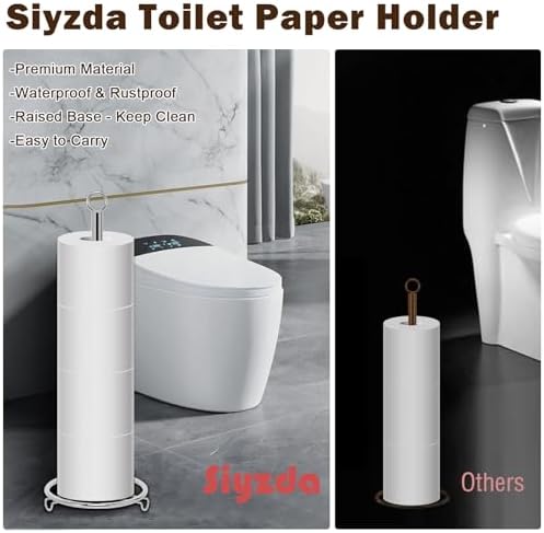 Siyzda Chrome Metal Toilet Paper Holder Stand 1