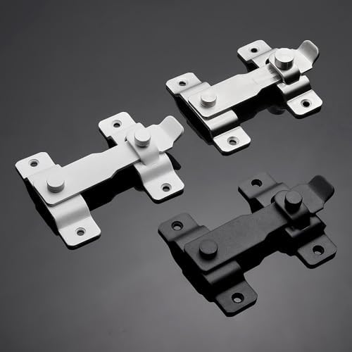 INIRET 2 Pack Barn Door Latches Matte White Stainless Steel