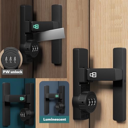 90 Degree Barn Door Lock Latch Keyless Combination Heavy-Duty